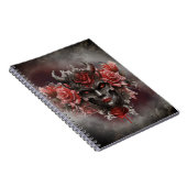 Zauberei | Dunkler Horned Dämon mit leuchtenden ro Notizblock (Rechte Seite)