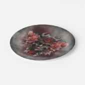 Zauberei | Dunkler Horned Dämon mit leuchtenden ro Pappteller (Schrägansicht)