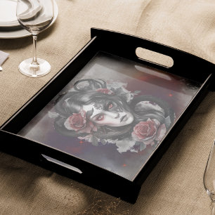 Zauberei Dunkler Horned Dämon mit leuchtenden ro Seidenpapier