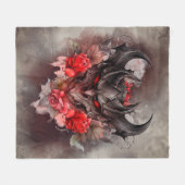 Zauberei | Rotes Mit Augen Smoky-Demon-Tier mit Ro Fleecedecke (Vorderseite (Horizontal))