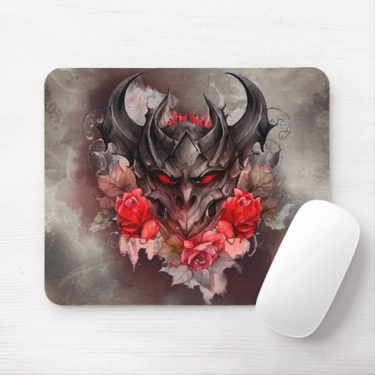 Zauberei | Rotes Mit Augen Smoky-Demon-Tier mit Ro Mousepad (Mit Mouse)
