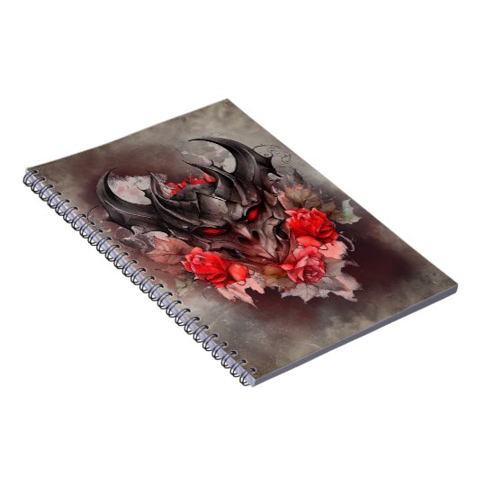 Zauberei | Rotes Mit Augen Smoky-Demon-Tier mit Ro Notizblock (Rechte Seite)