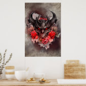Zauberei | Rotes Mit Augen Smoky-Demon-Tier mit Ro Poster (Küche)