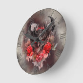 Zauberei | Rotes Mit Augen Smoky-Demon-Tier mit Ro Runde Wanduhr (Winkel)