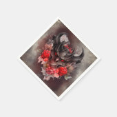 Zauberei | Rotes Mit Augen Smoky-Demon-Tier mit Ro Serviette (Ecke)