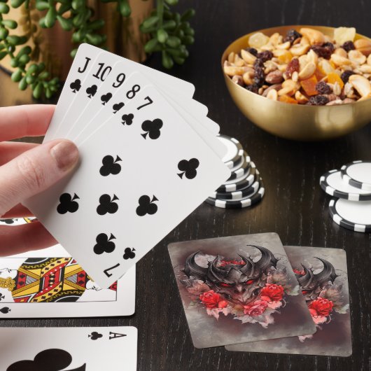 Zauberei | Rotes Mit Augen Smoky-Demon-Tier mit Ro Spielkarten (In Situ)