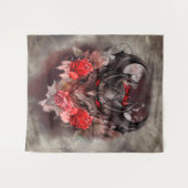 Zauberei | Rotes Mit Augen Smoky-Demon-Tier mit Ro Wandteppich (Vorderseite (Horizontal))