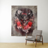 Zauberei | Rotes Mit Augen Smoky-Demon-Tier mit Ro Wandteppich (Beispiel)