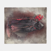 Zauberei | Shadowy Dark Hexe glühende rote Augen Fleecedecke (Vorderseite (Horizontal))