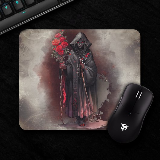 Zauberei | Shadowy Dark Hexe glühende rote Augen Mousepad