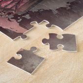 Zauberei | Shadowy Dark Hexe glühende rote Augen Puzzle (Seite)