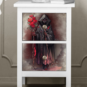 Zauberei Shadowy Dark Hexe glühende rote Augen Seidenpapier