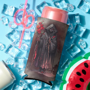 Zauberei   Shadowy Dark Hexe glühende rote Augen Selters Dosenkühler