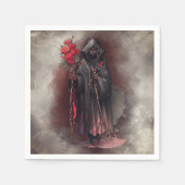 Zauberei | Shadowy Dark Hexe glühende rote Augen Serviette (Vorderseite)