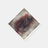 Zauberei | Shadowy Dark Hexe glühende rote Augen Serviette (Ecke)