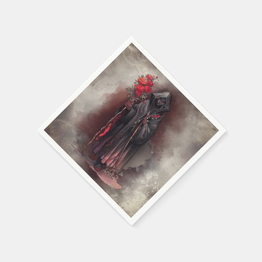 Zauberei | Shadowy Dark Hexe glühende rote Augen Serviette (Ecke)