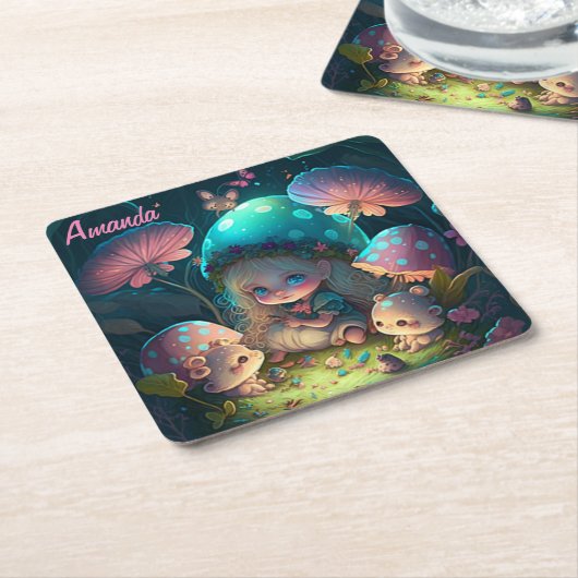 Zauberelf Momente Rechteckiger Pappuntersetzer (angewinkelt)