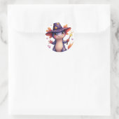 Zauberer Axolotl Runder Aufkleber (Tasche)