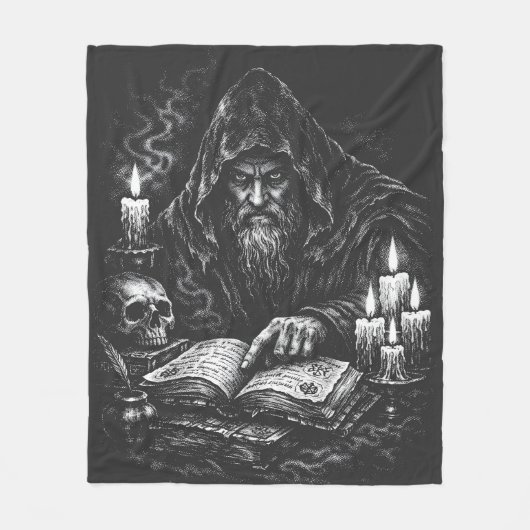Zauberer beim Studium des Grimoire — von BurnsInHe Fleecedecke (Vorderseite)