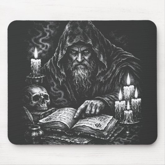 Zauberer beim Studium des Grimoire — von BurnsInHe Mousepad (Vorne)