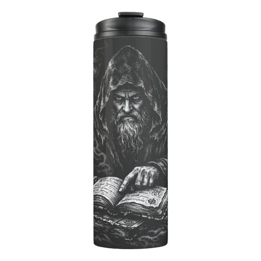 Zauberer beim Studium des Grimoire — von BurnsInHe Thermosbecher (Vorderseite)