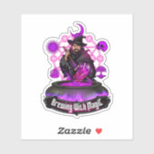 Zauberer Bräunungsassistent mit Text-Logo Aufkleber (Blatt)