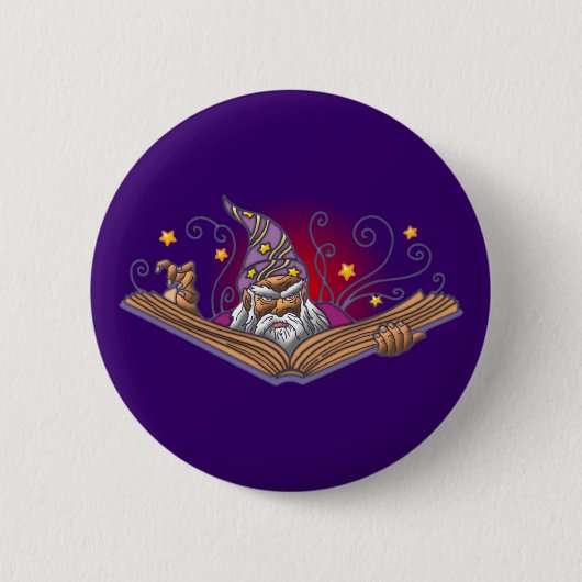 Zauberer Buch Grimoire wizard sorcerer warlock Button (Vorderseite)