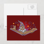 Zauberer Buch Grimoire Zauberer Hexenmeister Postkarte (Vorne/Hinten)