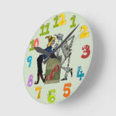 Zauberer der Oz-Uhr Runde Wanduhr (Winkel)