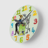 Zauberer der Oz-Uhr Runde Wanduhr (Winkel)