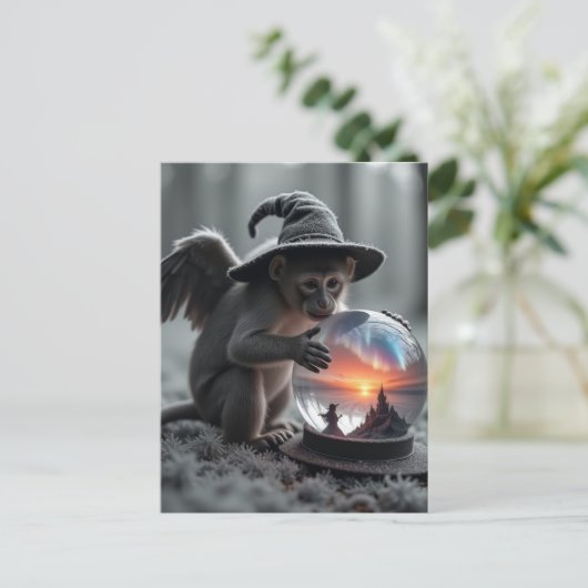 Zauberer des Oz-Wicked-Affen Postkarte (Stehend Vorderseite)