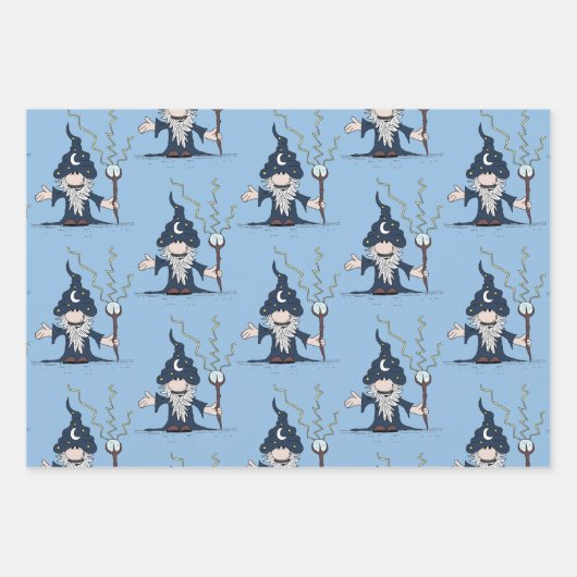 Zauberer Geschenkpapier Set (Vorderseite)