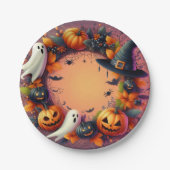 Zauberer Halloween-Feierschaftsreath Pappteller (Vorderseite)