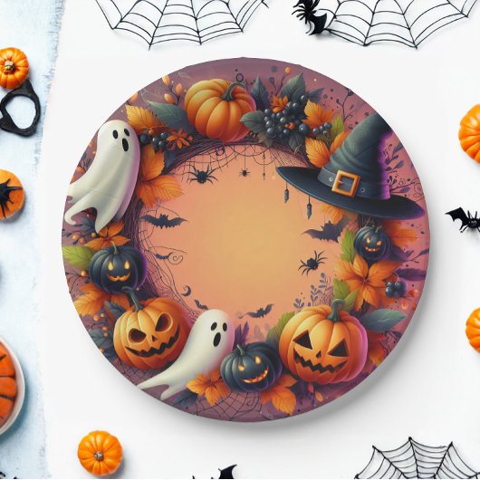 Zauberer Halloween-Feierschaftsreath Pappteller