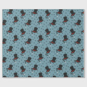 Zauberer Hats, magische Wände und Sterne Blau Geschenkpapier (Flach)