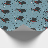 Zauberer Hats, magische Wände und Sterne Blau Geschenkpapier (Ecke)