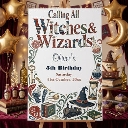 Zauberer & Hexen-Geschichtenbuch Magischer Geburts Banner