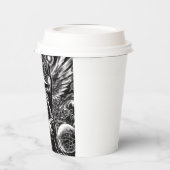 Zauberer in Kontemplationspapier-Kaffeetassen Pappbecher (Links)