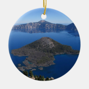 Zauberer-Insel-@ Crater See, Oregon Keramik Ornament