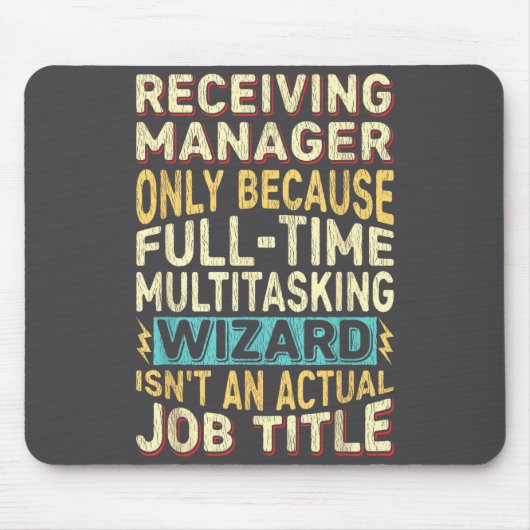 Zauberer-Job-Titel-Zitat - Lustiger Empfangsleiter Mousepad (Vorne)