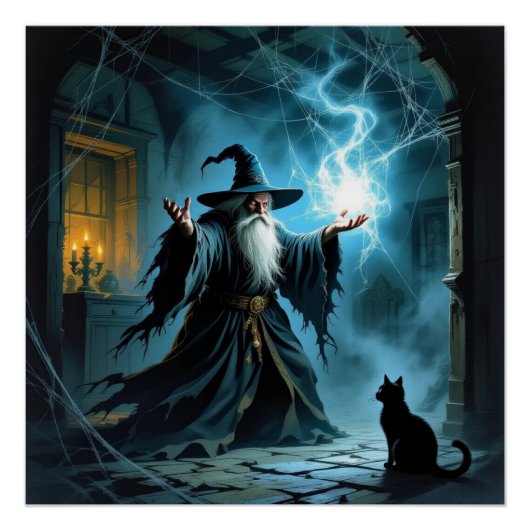 Zauberer/Katzenposter Poster (Vorderseite)