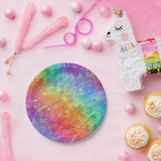 Zauberer - lebhafter Regenbogen aus Kristall: Pappteller (Party)