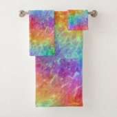 Zauberer - lebhafter Regenbogenriss ombre: Badhandtuch Set (Insitu)