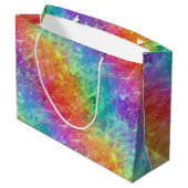 Zauberer - lebhafter Regenbogenriss ombre: Große Geschenktüte (Rückseite Schrägansicht)