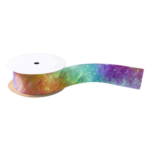 Zauberer - lebhafter Regenbogenriss ombre: Satinband (Spule)
