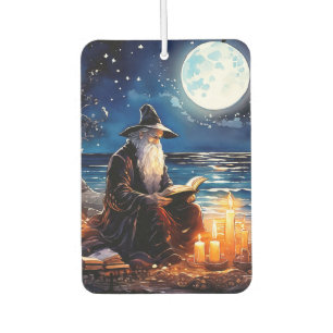 Zauberer lesend in einem Buch - Wicca Halloween 1 Autolufterfrischer