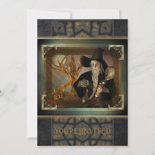 Zauberer-magische große Einladung (Vorderseite)