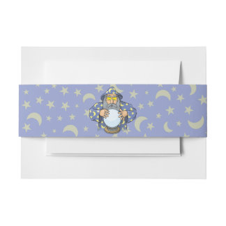 Zauberer mit Ball Alter Zauberer mit blauem Umhang Einladungsbanderole