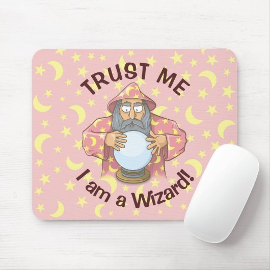 Zauberer mit Ball Alter Zauberer mit blauem Umhang Mousepad (Mit Mouse)