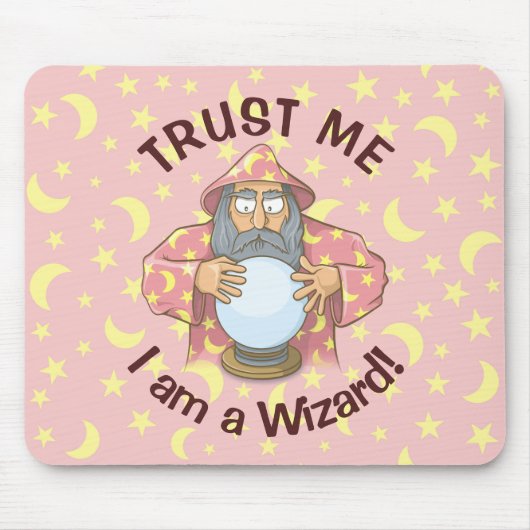 Zauberer mit Ball Alter Zauberer mit blauem Umhang Mousepad (Vorne)